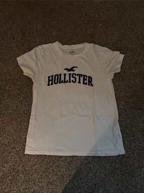 Hollister White Tee with Navy Logo